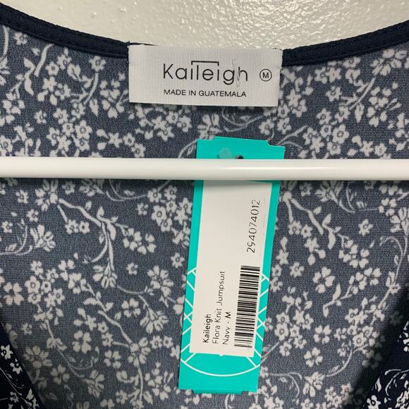 Kaileigh Women's Flora Knit Wrap Polyester Jumpsuit with Pockets Size Medium - Picture 6 of 7
